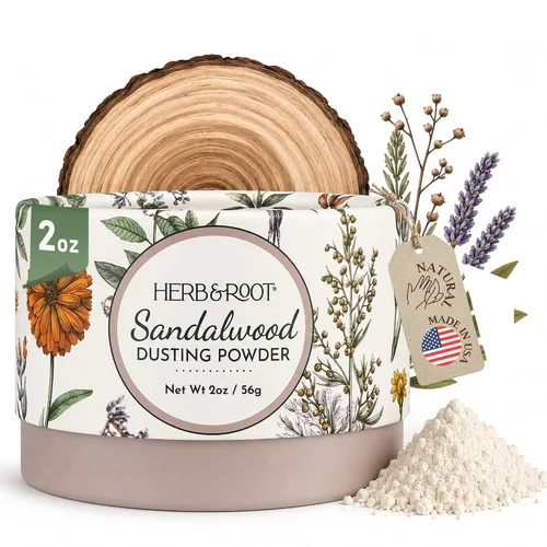 Vista 20 de Herb & Root Talc Free Body Dusting Powders. Rose, Vanila, Sandalwood, Lavender, Jasmine, and Gift Sets (Full Size, Jasmine)