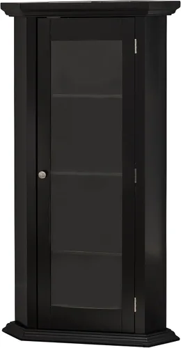 Vista 3 de KB Designs - Armario de madera con pantalla de acento esquinero, color negro