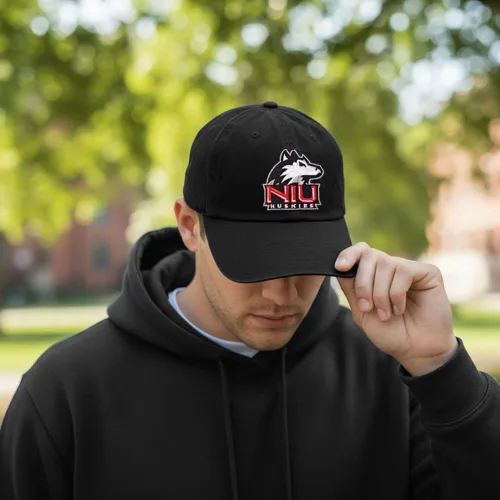 Vista 5 de Desert Cactus Northern Illinois University Baseball Hat NIU Huskies Brimmed Embroidered Hats Cap Adjustable Cloth Strap Adult