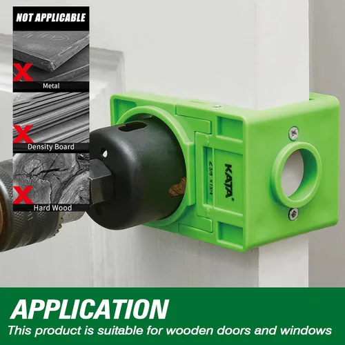 Vista 6 de KATA 1-3/8" - 1-3/4" Kit de instalación de cerradura de puerta con ranuras grandes de eliminación de astillas, sierra de agujero para cerradura
