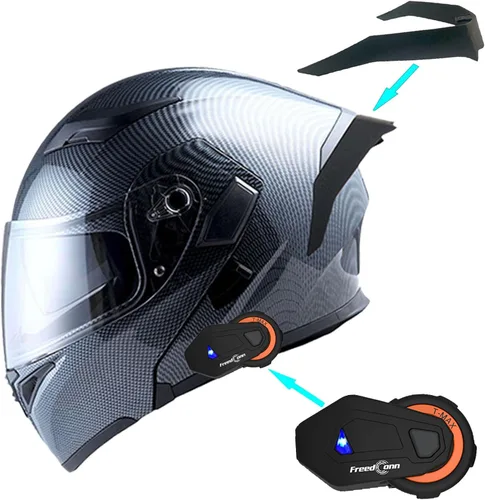 Vista 11 de 1Storm Casco modular de cara completa para motocicleta con doble visera abatible, protector solar: HB89