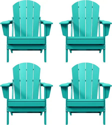 Vista 26 de WO Home Furniture Laguna Silla plegable Adirondack de polietileno de alta densidad, silla para patio para todo tipo de clima, para jardín al aire