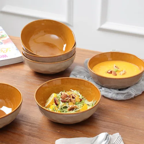 Vista 4 de vicrays Juego de Cuencos de Cerámica para Ensalada de Cocina, para Servir - Cuencos de Sopa de 32 Onzas, Cuencos para Pasta, Resistentes a