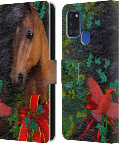 Vista 28 de Head Case Designs Officially Licensed Laurie Prindle A Morgan Christmas Western Stallion Leather Wallet Case Compatible with Samsung Galaxy A07 4G