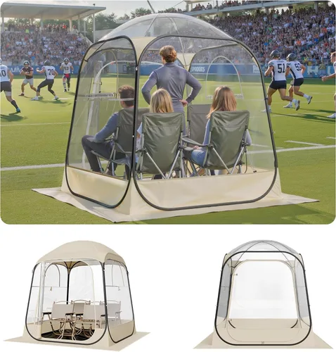 Vista 13 de VEVOR Pop up Sports Tent, 8 Sizes Optional Clear Bubble Tent for 1-6 Person, Waterproof Outdoor Pod with Floor Mat & Top Cover, Garden Igloo Dome