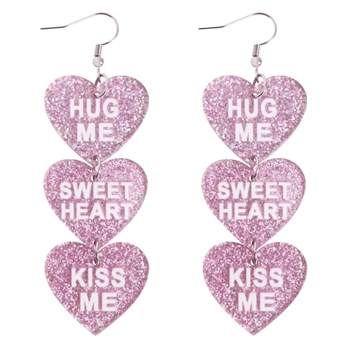 Vista 7 de Diademas de corazón de caramelo para el día de San Valentín para mujer, diadema de corazón de conversación de amor con diamantes de imitación