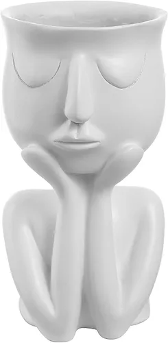 Vista 8 de Maceta de resina con forma de persona, maceta de 6 pulgadas, pequeños jarrones de flores con forma de humano, macetas para suculentas, decoración