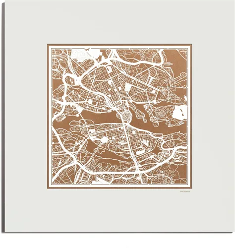 Vista 84 de O3 Design Studio Mapa de corte de papel de París, color negro mate, 20 x 20 pulgadas, arte en papel