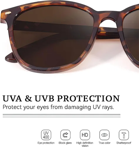Vista 18 de FIMILU Paquete de 2 lentes de sol polarizados para mujer, lentes de protección UV400, montura grande, lentes de moda, elegantes