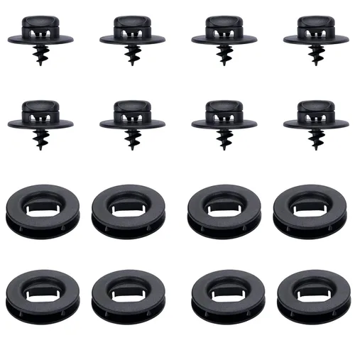 Vista 4 de Juego de 8 clips de retención para alfombrillas compatibles con Volkswagen 3D0864851B41 + 3D0061795B41 para Beetle Eos GTI Jetta Passat Rabbit