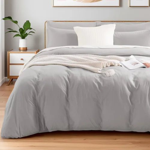 Vista 7 de NEXHOME PRO Funda de edredón Twin XL 100% algodón lavado, transpirable, duradera, texturizada, similar al lino, juego de ropa de cama para el hogar