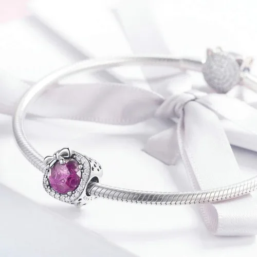 Vista 2 de MUERDOU Abalorio de piedra natal apto para dijes, pulsera, lazo, cumpleaños, cristal para pulsera y collar