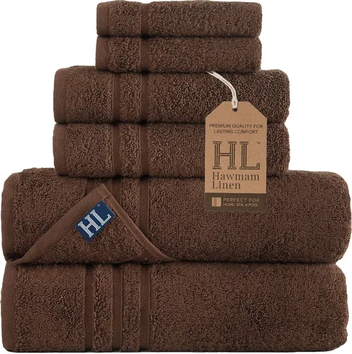 Vista 56 de Juego de 6 toallas de baño negras para baño, algodón turco original, suave, absorbente y de primera calidad, 2 toallas de baño, 2 manos y 2 toallas
