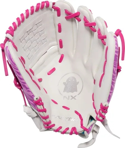 Vista 3 de Easton Ghost NX Fastpitch Softball Glove Blanco / Berry Cesta de red de 2 piezas