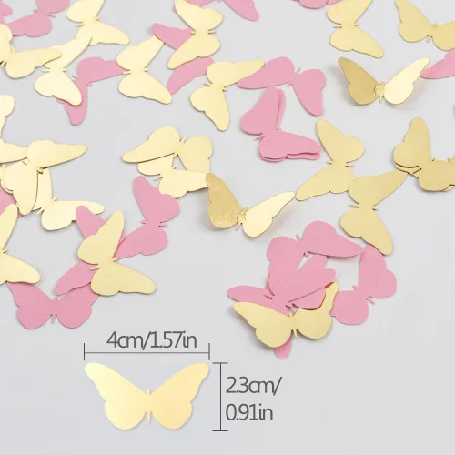 Vista 8 de 300 piezas de oro rosa mariposa confeti mariposa baby shower decoración primavera boda despedida de soltera cumpleaños decoración de mesa