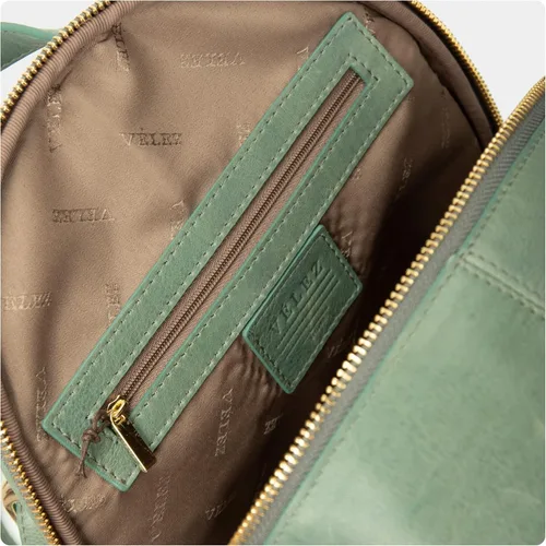 Vista 6 de VELEZ Mini mochila de cuero para mujer, bolso pequeño de hombro, 02 marrón