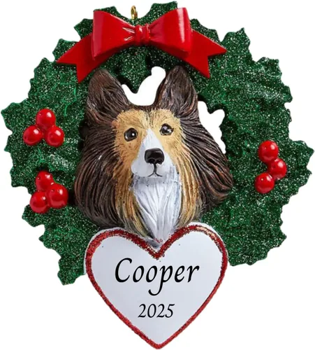Vista 8 de Adornos personalizados para árbol de Navidad 2025 para mascotas, Chihuahua con corona, recuerdo para los amantes de los perros de los cachorros