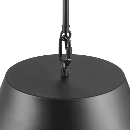 Vista 2 de [Usado] Lámpara colgante de 1 luz GLOBE Electric, acabado negro mate, varillas colgantes ajustables, regulable, base E26, iluminación moderna