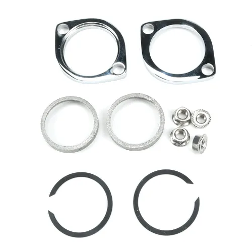 Vista 7 de Nuevo Kit de instalación de bridas de escape par bridas juntas C-Clips tuercas arandelas para Harley Davidson