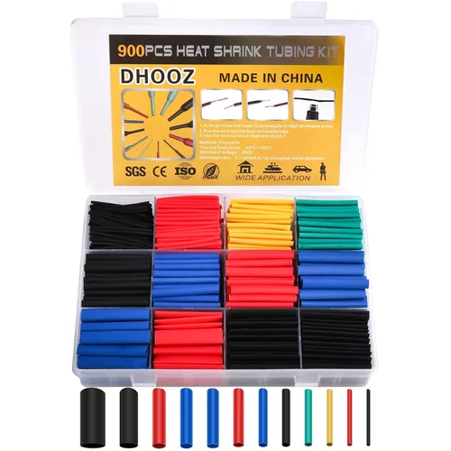 Vista 8 de Kit de 900 piezas de tubos termorretráctiles de alambre, tubos termorretráctiles industriales para cables, envoltura termorretráctil de grado marino