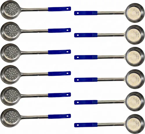 Vista 11 de Cuchara de acero inoxidable sólido de 6 onzas para medir y servir; cucharas de grado comercial (paquete de 12)