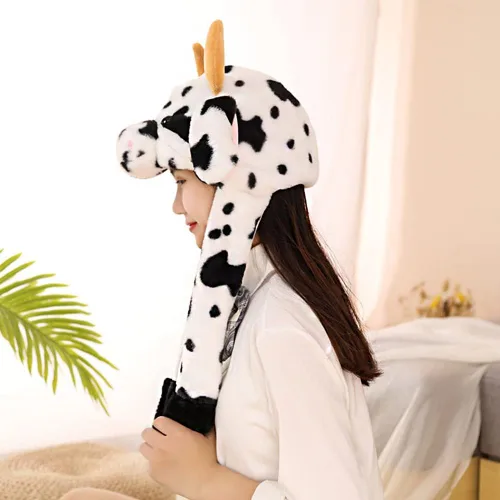 Vista 4 de Topwon Sombrero de conejo de peluche lindo sombrero de conejo, lindo sombrero de animal, sombrero de disfraz, recuerdo de fiesta, gran regalo