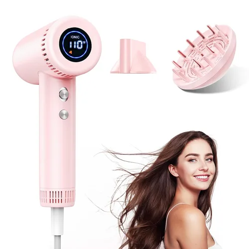 Vista 10 de Secador de pelo para mujer – Secador de pelo iónico de 160,000 RPM – Secador de pelo profesional de secado rápido de alta velocidad, juego de 9