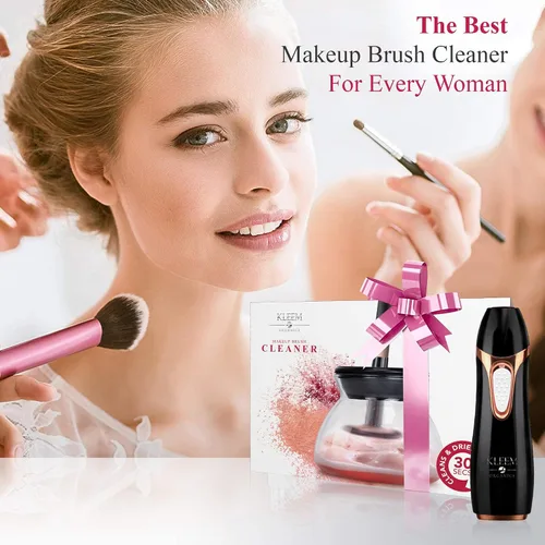 Vista 8 de Kleem - Máquina limpiadora de brochas de maquillaje eléctrica Lavadora automática de brochas de maquillaje y secadora giratoria con champú