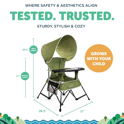 Vista 4 de Baby Delight Silla portátil Go with Me Grand Deluxe para niños Interior y exterior Moss Bud Green Verde musgo