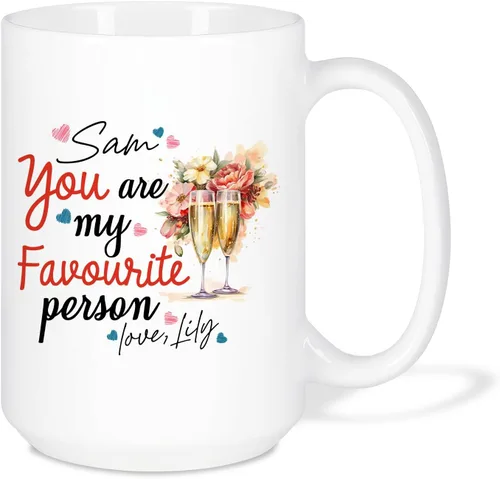 Vista 18 de Taza de café personalizada de alma gemela, taza de café de amistad personalizada para mejores amigos con nombres, mejores amigos, hermanas del alma