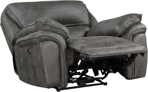 Vista 12 de Lexicon Sofá reclinable doble manual, sofá reclinable de pared de microfibra pulida para comodidad de la sala de estar, asientos de espuma sobre