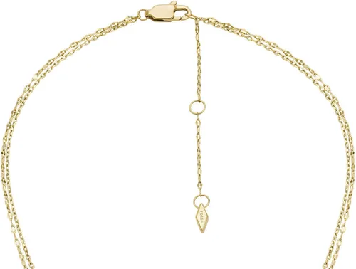 Vista 5 de Fossil - Collar con colgante de acero inoxidable en tono dorado para mujer