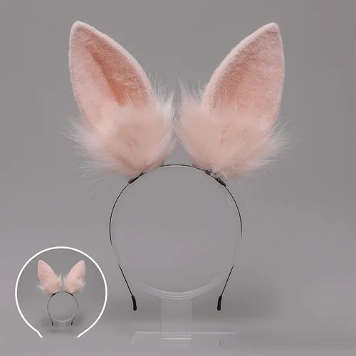 Vista 2 de Faylay Diadema artificial de conejo de peluche con diadema de conejo