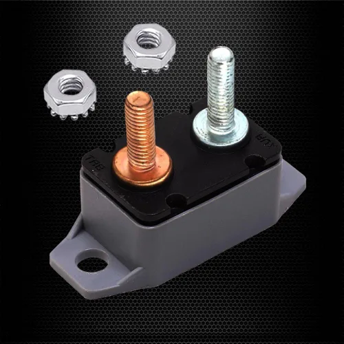 Vista 7 de Ampper Disyuntor de reinicio automático de 12 V a 24 V CC con perno de perno de cubierta para automóviles y más (5A, 2 unidades)