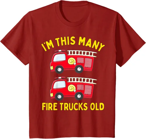 Vista 6 de Camiseta de bomberos para niños de 2º cumpleaños para niños y niñas, Negro, Kids 2