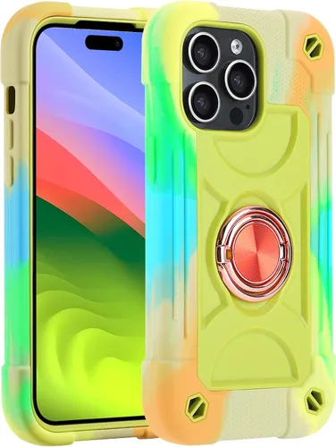 Vista 66 de MARKILL Funda compatible con iPhone 14 Pro de 6.1 pulgadas con soporte de anillo integrado, protección contra caídas de grado militar, carcasa Palta