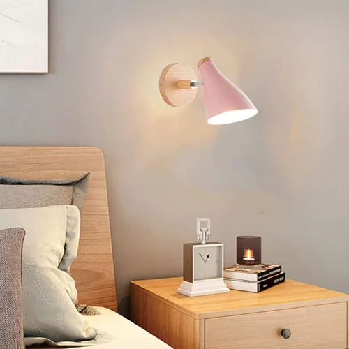 Vista 4 de Mengjay Aplique de pared rosa moderno, 15 x 15 x 17 pulgadas, dormitorio, LED, 60 W, E26, interior, montaje semiempotrado