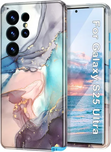 Vista 51 de Btscase para Samsung Galaxy S25, [Probado contra caídas de grado militar] Funda protectora de diseño de patrón de mármol, resistente, delgada