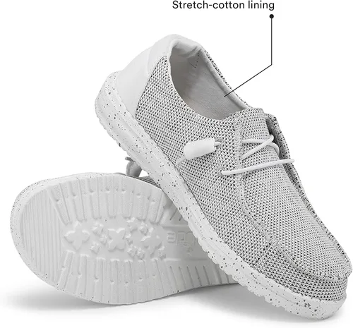 Vista 4 de Hey Dude Wendy Chambray - Zapatos de mujer, mocasines con cordones para mujer, cómodos y ligeros