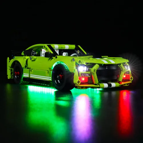 Vista 4 de VONADO Kit de luces LED compatible con Lego Technic Ford Mustang Shelby GT500 42138, iluminación de bricolaje para Mustang 42138