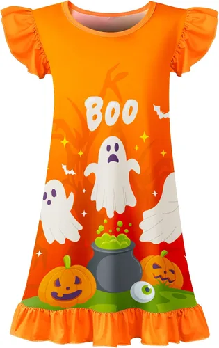 Vista 10 de Camisón de noche para niñas, vestido de noche, unicornio, arcoíris, princesa, pijamas, ropa de dormir, camisón