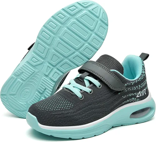 Vista 6 de DNOEKW Zapatos deportivos para correr para niños y niñas, tenis para caminar al aire libre, atléticos, gimnasio, ligeros, transpirables
