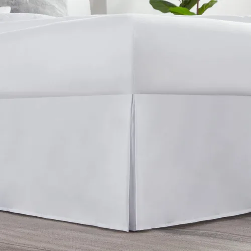 Vista 2 de Nestl Falda de cama individual blanca – Falda de cama de tamaño individual de 14 pulgadas de caída – Faldas de cama de microfibra cepillada – Falda