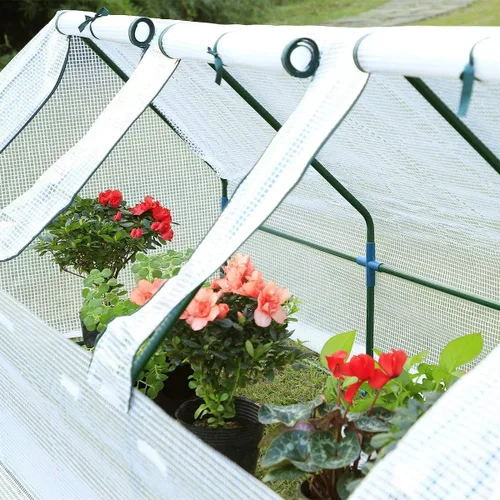 Vista 2 de YOLENY Mini invernadero de 95 pulgadas de ancho x 32 pulgadas de profundidad x 32 pulgadas de alto, casas verdes portátiles para invierno exterior