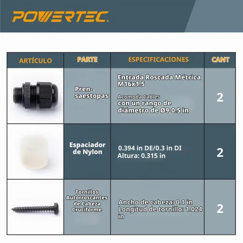 Vista 3 de POWERTEC 71834 Caja de interruptores profundos con herrajes para compatibilidad con POWERTEC Switch - 71007, 71651, 71054, 71577