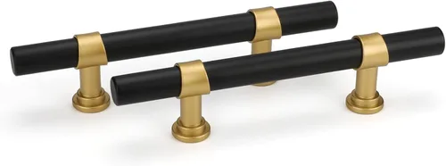 Vista 19 de Goldenwarm Paquete de 25 Tiradores Negros para Gabinetes de 3 Pulgadas Manijas para Gabinetes de Cocina Negras Manijas de Cajón Negras Tiradores