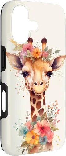 Vista 3 de Cute Giraffe with Flowers Giraffe Floral Case for iPhone 17
