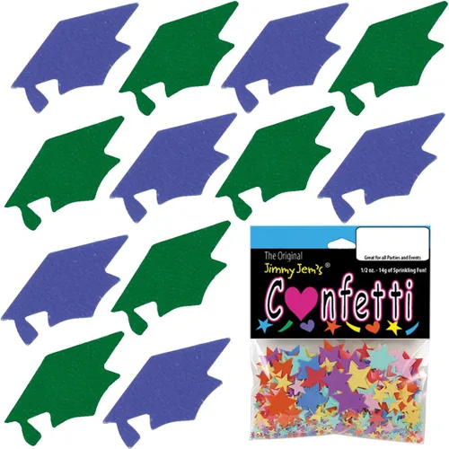 Vista 167 de Confetti Grad Cap Negro, Azul Marino Combo - 2 bolsas de media onza (1 oz)