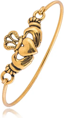 Vista 7 de The Claddagh - Pulsera irlandesa para mujer, 6.5 en 6 tonos, regalo elegante Oro