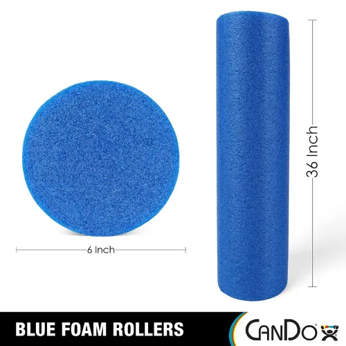 Vista 2 de CanDo Rodillos de espuma PE azules para fitness, ejercicio y restauración muscular, terapia de masaje, recuperación deportiva y terapia física